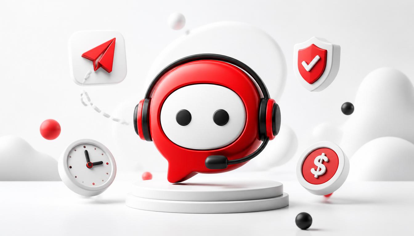 Friendly independent customer support illustration